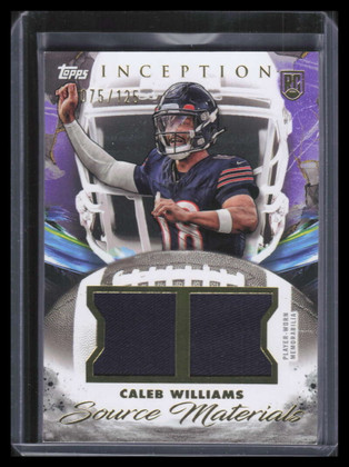 2024 Topps Inception Source Material Purple Caleb Williams RC Dual Jersey 75/125