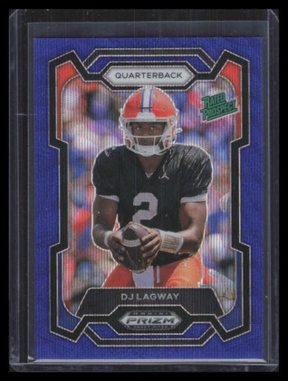 2024 Panini Prizm Draft Prizms Blue Wave Refractor 182 DJ Lagway Rookie 32/249