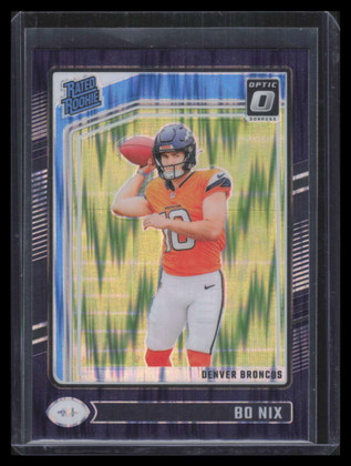 2024 Donruss Optic Purple Shock Refractor 209 Bo Nix RR Rated Rookie 153113