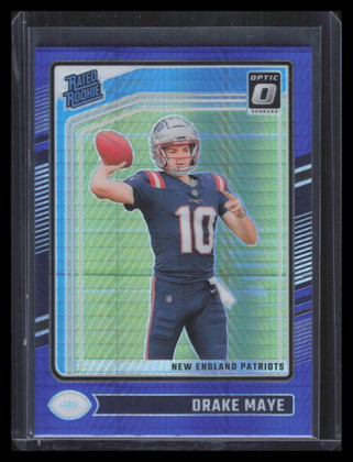 2024 Donruss Optic Blue Hyper Refractor 229 Drake Maye RR Rated Rookie
