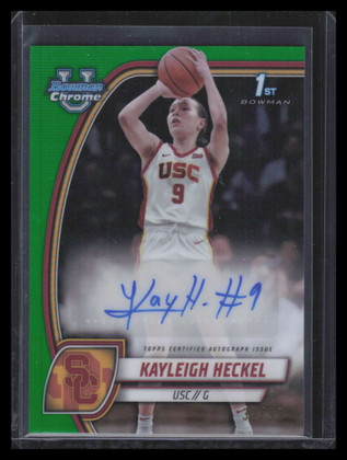 2024-25 Bowman Chrome U Autographs Green Refractor Kayleigh Heckel RC Auto 32/99