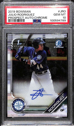 2019 Bowman Chrome Prospect Autographs Julio Rodriguez RC Auto PSA 10 GEM MT