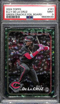 2024 Topps Green Crackle Foil Board 141 Elly De La Cruz Rookie 294/499 PSA 9