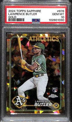 2024 Topps Chrome Sapphire Gold Refractor 676 Lawrence Butler Rookie 9/50 PSA 10