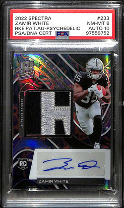 2022 Panini Spectra Psychedelic 233 Zamir White Rookie Patch Auto 2/5 PSA 8 10
