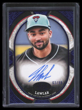 2025 Topps Tier One Shots Autographs Blue Foil TOSJL Jordan Lawlar Auto 63/99