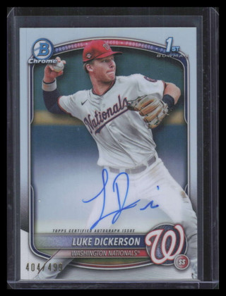 2025 Bowman Chrome Prospect Autographs Refractor Luke Dickerson RC Auto 404/499