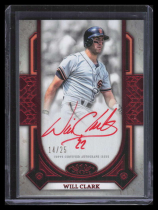 2024 Topps Tier One Prime Performers Autographs Red PPAWC Will Clark Auto 14/25