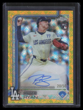 2025 Topps Chrome Logofractor Autographs Gold Refractor River Ryan RC Auto 20/50