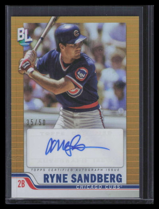 2023 Topps Big League Autographs Gold BLARS Ryne Sandberg Auto 35/50