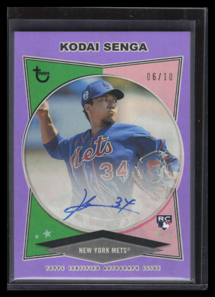 2023 Topps Brooklyn Collection Autographs Purple Kodai Senga Rookie Auto 6/10