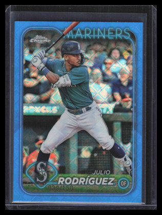 2024 Topps Chrome Logofractor Blue Refractor 300 Julio Rodriguez 39/150