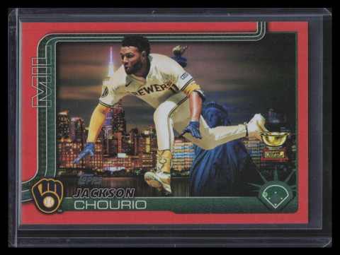 2025 Topps Fanatics Fest Big Apple Orange Foil 376 Jackson Chourio 17/25