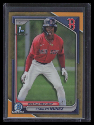 2024 Bowman Chrome Prospects Gold Refractor bcp207 Starlyn Nunez Rookie 41/50