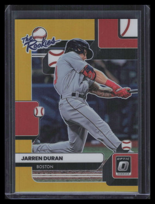 2022 Donruss Optic The Rookies Gold Refractor 3 Jarren Duran Rookie 5/10