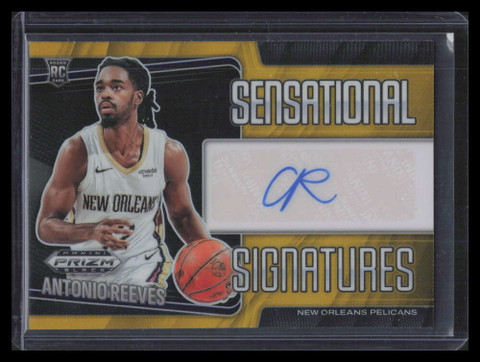 2024-25 Panini Prizm Sensational Signatures Gold 64 Antonio Reeves RC Auto 5/10