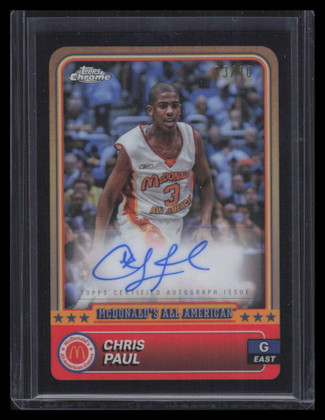2024 Topps Chrome All American Autographs Black Refractor Chris Paul Auto 3/10