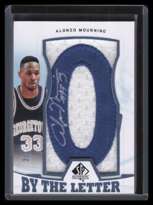 2013-14 SP Authentic By Letter Signatures Alonzo Mourning Letter Patch Auto 2/3