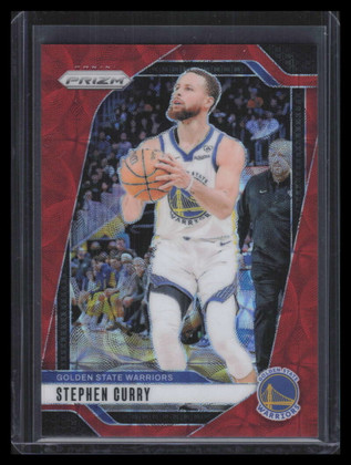 2024-25 Panini Prizm Prizms Choice Red Refractor 134 Stephen Curry 9/88
