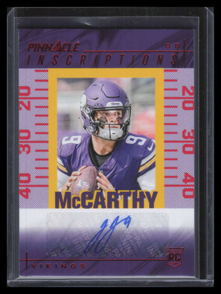 2024 Panini Encore Pinnacle Inscriptions Red 22 J. J. McCarthy Rookie Auto 43/50