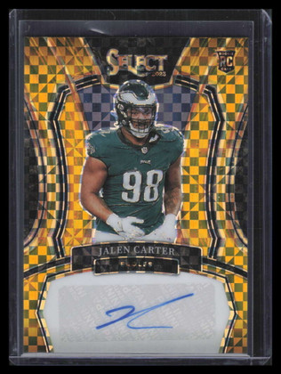 2023 Select Rookie Signatures Prizm Gold Refractor 31 Jalen Carter RC Auto 1/10
