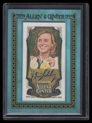 2024 Topps Allen and Ginter Framed Mini Autographs Blue Katie Ledecky Auto 4/50