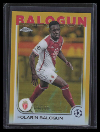 2024-25 Topps Chrome UEFA Club Competitions Gold Refractor Folarin Balogun 13/50