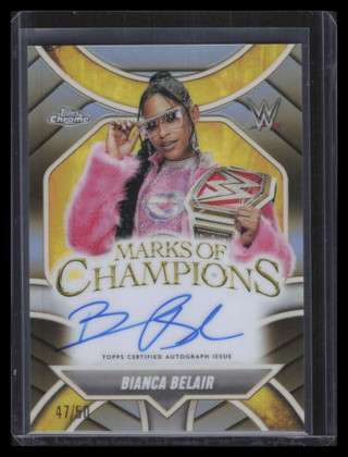 2025 Topps Chrome Marks of Champions Autographs Refractor Bianca Belair Auto /50