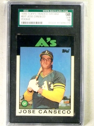 1986 Topps Traded Tiffany Jose Canseco rc rookie #20T SGC 98= 10