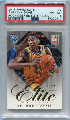 2012-13 Elite Rookie Elite Series Gold 2 Anthony Davis Rookie 16/24 PSA 8 NM-MT