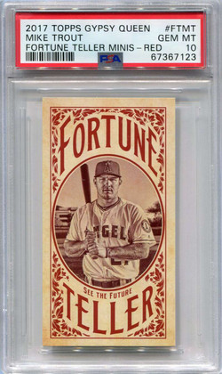 2017 Topps Gypsy Queen Fortune Teller Mini Red FTMT Mike Trout PSA 10 GEM MT