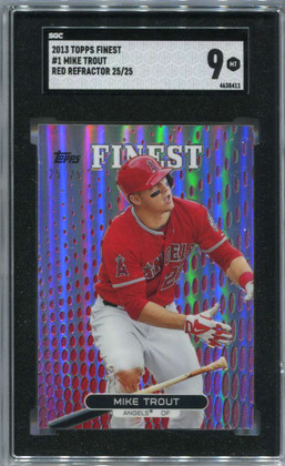 2013 Finest Red Refractor 1 Mike Trout 25/25 SGC 9 MT