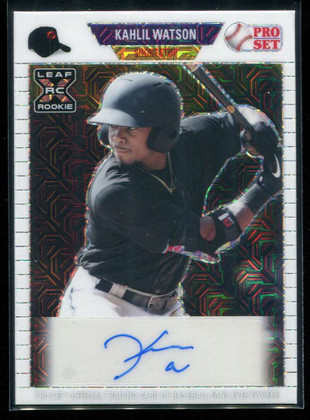 2021 Leaf Pro Set Metal '89 Mojo White pakw1 Kahlil Watson Rookie Auto 1/1