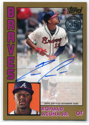 2019 Topps '84 Topps Autographs Gold 84ara Ronald Acuna Jr. Auto 43/50