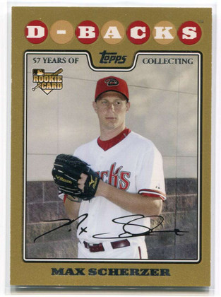 2008 Topps Update Gold Border uh280 Max Scherzer Rookie 772/2008