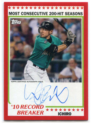 2019 Topps Archives '78 Record Breakers Autographs Red RBAI Ichiro Auto 5/10