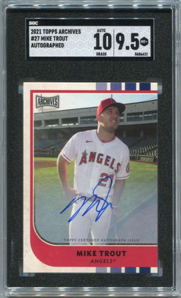 2021 Topps Archives Snapshots Autographs ASMT Mike Trout Auto SGC 9.5 10