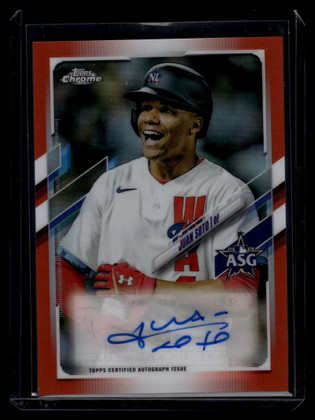 2021 Topps Chrome Update '21 All Star Game Orange Refractor Juan Soto Auto 7/25