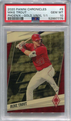 2020 Panini Phoenix Gold Vinyl 9 Mike Trout 1/1 PSA 10 GEM MT