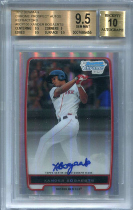 2012 Bowman Chrome Refractor Xander Bogaerts Rookie Auto 10/500 BGS 9.5 10