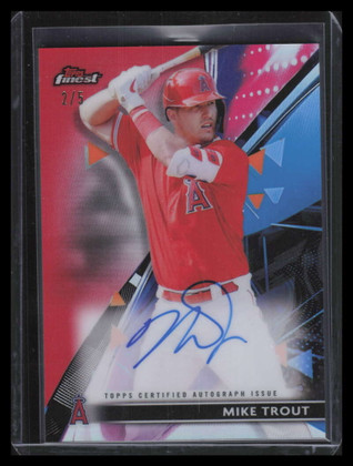 2021 Finest Autographs Red Refractor FAMT Mike Trout Auto 2/5