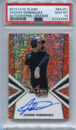 2019 Leaf Flash Orange bajd1 Jasson Dominguez Rookie Auto 8/10 PSA 10 GEM MT