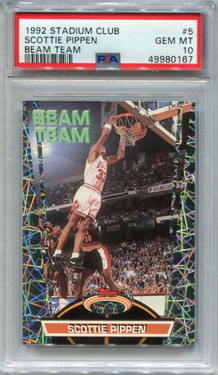 1992-93 Stadium Club Beam Team 5 Scottie Pippen PSA 10 GEM MT