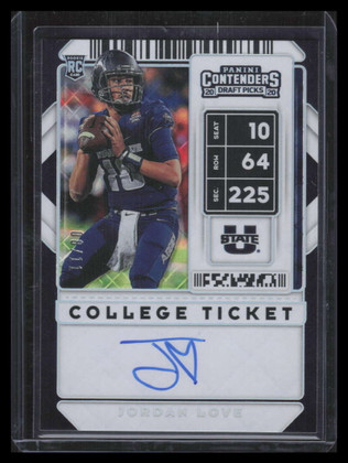 2020 Panini Contenders Draft Diamond Ticket 122 Jordan Love Rookie Auto 8/11