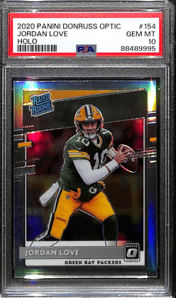 2020 Donruss Optic Holo Refractor 154 Jordan Love RR Rated Rookie PSA 10 GEM MT