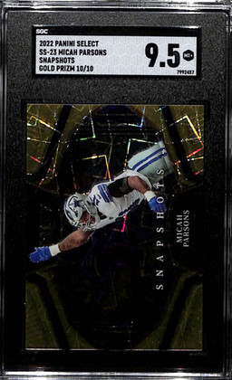 2022 Select Snapshots Prizm Gold Refractor 23 Micah Parsons 10/10 SGC 9.5 MT+