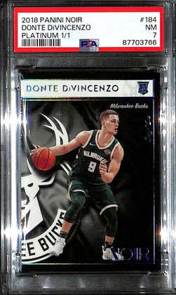 2018-19 Panini Noir Platinum 184 Donte DiVincenzo I Rookie 1/1 Icon PSA 7
