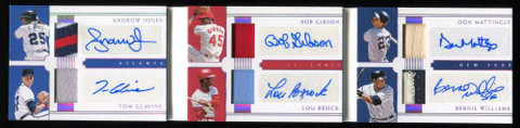 2021 National Treasures Jones Brock Gibson Mattingly Bernie Glavine Patch Auto 5