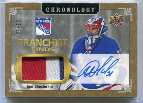 2019-20 Chronology Franchise Finds Autographs Igor Shesterkin RC Patch Auto 3/25