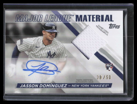2024 Topps Major League Material Autographs Jasson Dominguez RC Jersey Auto /50